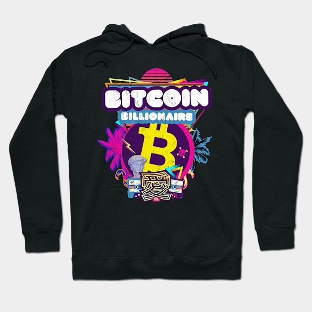 Bitcoin Miners Synthwave Retro Crypto Billionaires Investor Hoodie by MapYourWorld